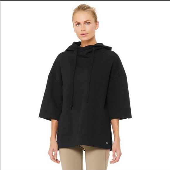 ALO Yoga Tops - Alo Yoga Falls Short Sleeve  Pullover Hoodie Small
